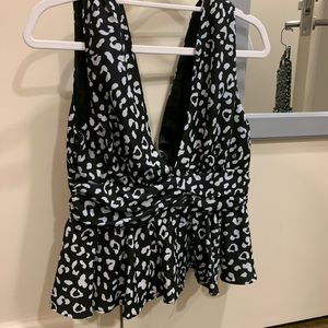 black and white cheetah set